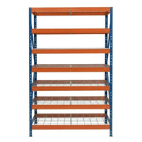 Blau-orange Metallregal DRM 252, 120x45 cm, 7 Ebenen
