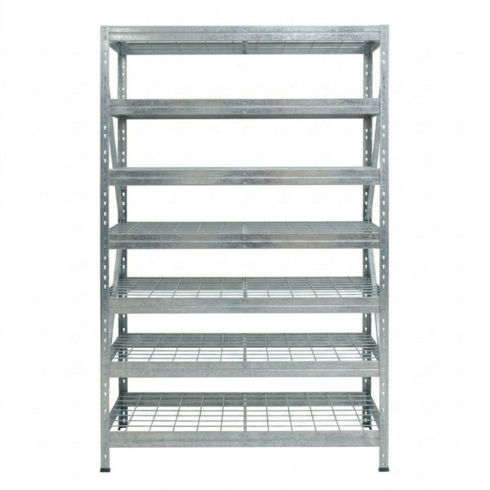 Verzinktes Metallregal DRM 252, 120x45 cm, 7 Ebenen