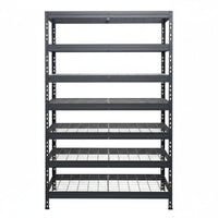 Graues Metallregal DRM 252, 120x45 cm, 7 Ebenen