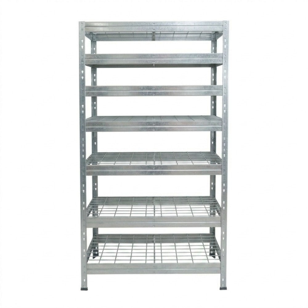 Pozinkovaný kovový regál Rivet DRM 252x90x45 cm so siedmimi policami na uloženie