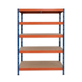 Blau-orange Metallregal Rivet DTD 252x120x45 cm mit 5 Ebenen