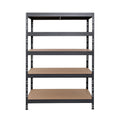 Šedý kovový regál Rivet DTD 252x120x45 cm s piatimi policami pre uskladnenie
