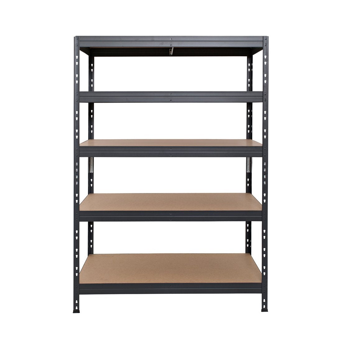 Šedý kovový regál Rivet DTD 252x120x45 cm s piatimi policami pre uskladnenie