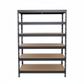 Kovový regál Rivet DTD 252x120x45 cm, 6 polic, šedý povrch