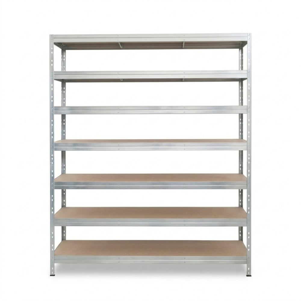 Pozinkovaný kovový regál Rivet DTD 252x150x45 cm so siedmimi policami pre skladovanie