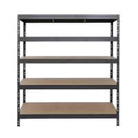 Šedý kovový regál Rivet DTD 252x150x60 cm s piatimi policami pre efektívne uskladnenie