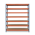 Blau-orange Metallregal Rivet DTD 252x150x60 cm mit 7 Ebenen