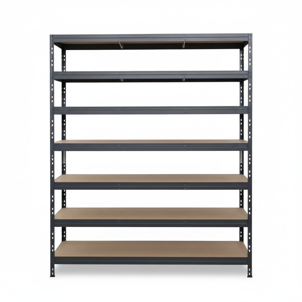 Graues Metallregal Rivet DTD 252x150x60 cm mit 7 Ebenen