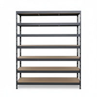 Graues Metallregal Rivet DTD 252x150x60 cm mit 7 Ebenen
