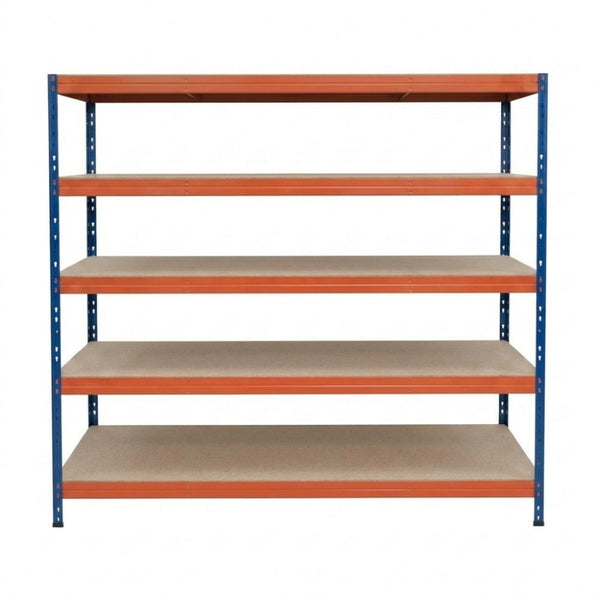 Blau-orange Metallregal Rivet DTD 252x180x45 cm mit 5 Ebenen