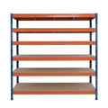 Blau-orange Metallregal Rivet DTD 252x180x45 cm mit 6 Ebenen