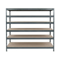 Šedý kovový regál Rivet DTD 252x180x45 cm se 6 policemi