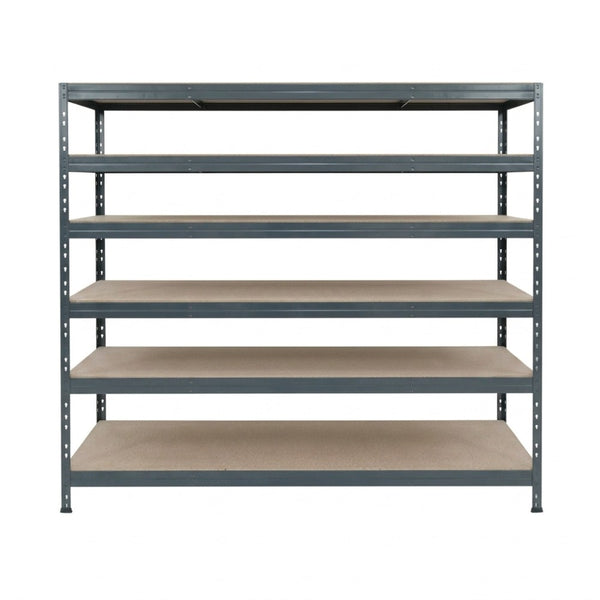 Graues Metallregal Rivet DTD 252x180x45 cm mit 6 Ebenen