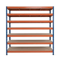 Blau-orange Metallregal Rivet DTD 252x180x45 cm mit 7 Ebenen