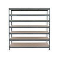 Šedý kovový regál Rivet DTD 252x180x45 cm se 7 policemi