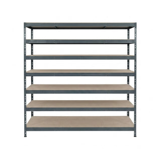 Šedý kovový regál Rivet DTD 252x180x45 cm se 7 policemi