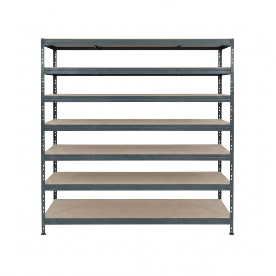 Šedý kovový regál Rivet DTD 252x180x45 cm se 7 policemi