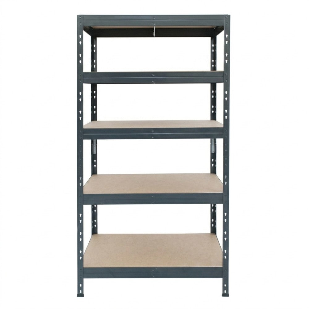 Metallregal mit 5 Ebenen in grauer Farbe, robust und funktional