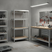 Kovové regály RIVET PRO 180x180x60 DTD drevotrieska 4 úrovne pozinkovaná