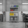 Schwerlastregal RIVET PRO 252x120x45 Stahlgitterboden 6 Ebenen Verzinkt