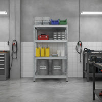 Schwerlastregal RIVET PRO 252x180x60 Stahlgitterboden 7 Ebenen Verzinkt
