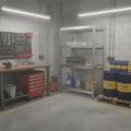 Schwerlastregal RIVET PRO 252x120x45 Stahlgitterboden 6 Ebenen Verzinkt