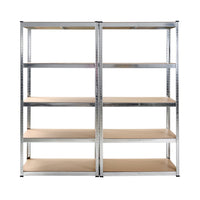 2x Schwerlastregal 180x90x40cm, 5 HDF-Platten, verzinkt