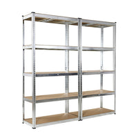 2x Schwerlastregal 180x90x40cm, 5 HDF-Platten, verzinkt