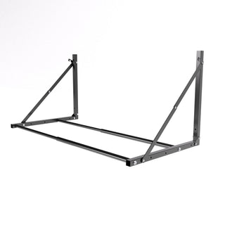 Boční pohled na kovový stojan na pneumatiky 71x131x71