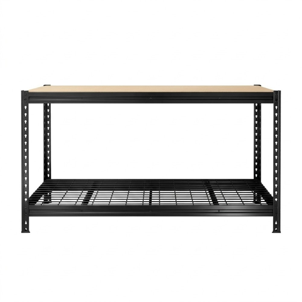 Werkbank Bullrack Rivet Pro grau mit Drahteinsatz, Drahtfrontansicht