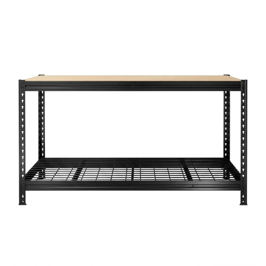 Werkbank Bullrack Rivet Pro grau mit Drahteinsatz, Drahtfrontansicht