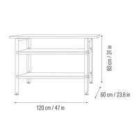 Banco de trabajo compacto de 120x92x60cm con balda de algomerado